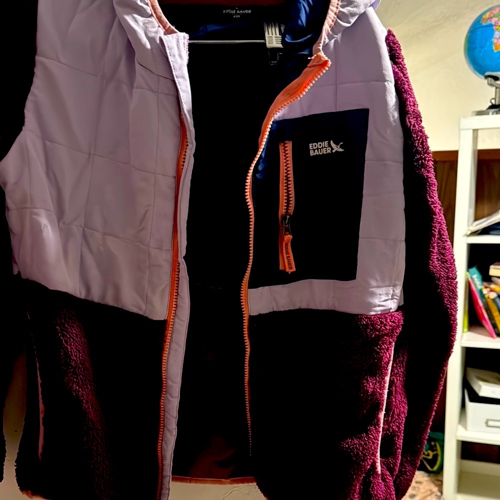 Eddie Bauer girls Kids Jacket - Purple and White